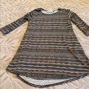 Missoni like Long Mini Sleeve Dress